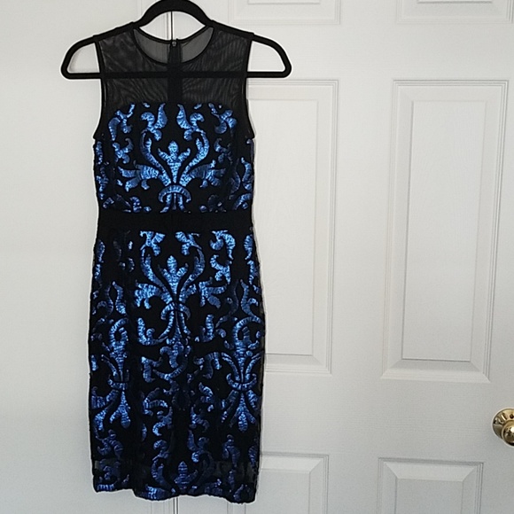 The Limited Dresses & Skirts - Blue Sequin Sheath Cocktail Dress